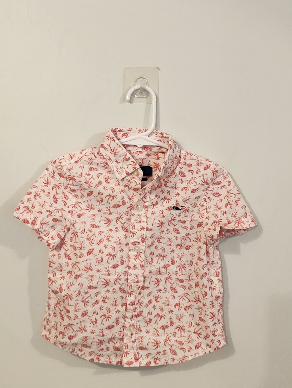 Vineyard Vines Kids Short-Sleeve Button-Down Shirt - White & Pink